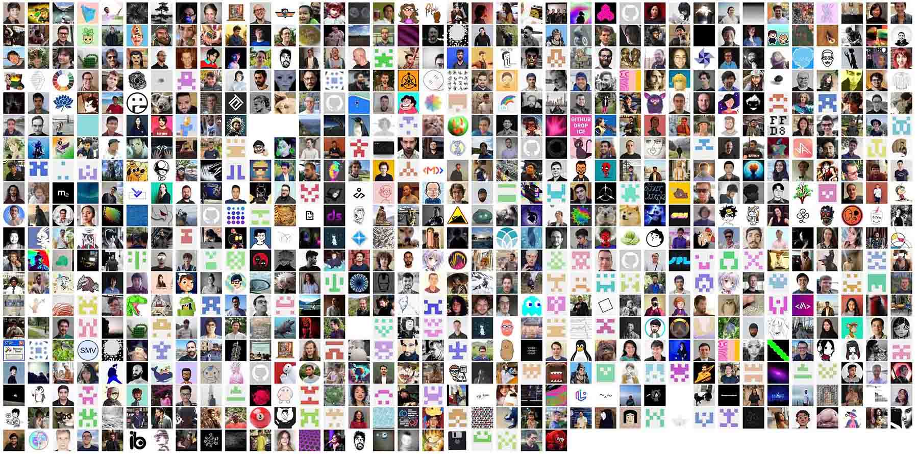 Compilation of p5.js contributors' Github profile pictures.